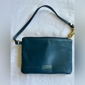 Coach Corner Zip Wristlet Blue